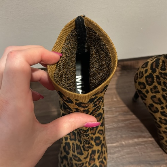 Leopard Sock Heel Booties - Picture 5 of 8